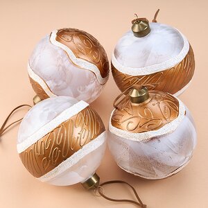Набор стеклянных шаров Recoaro Terme 10 см, 4 шт Winter Deco фото 1