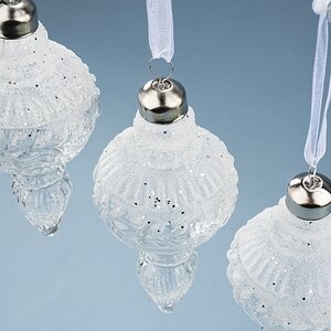 Набор стеклянных елочных игрушек Cesano Boscone 13 см, 3 шт, подвеска Winter Deco фото 2