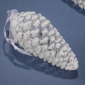 Набор стеклянных елочных игрушек Шишки Forcola 14 см, 6 шт, подвеска Winter Deco фото 2