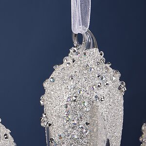 Набор стеклянных елочных игрушек Сосульки Fonteno 23 см, 6 шт, подвеска Winter Deco фото 7