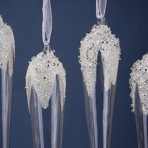 Набор стеклянных елочных игрушек Сосульки Fonteno 23 см, 6 шт, подвеска Winter Deco фото 2