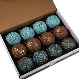 Елочные шары Azzurro depoca 8 см, 12 шт, стекло Winter Deco фото 8