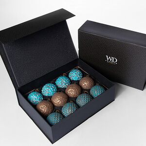 Елочные шары Azzurro depoca 8 см, 12 шт, в подарочной коробке Winter Deco фото 3