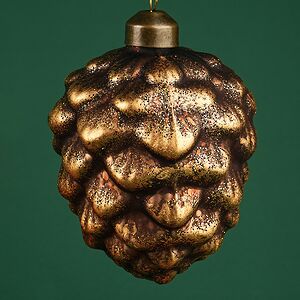 Набор стеклянных елочных игрушек Шишки - Bagnolo in Piano 10 см, 6 шт Winter Deco фото 2