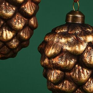 Набор стеклянных елочных игрушек Шишки - Bagnolo in Piano 10 см, 6 шт Winter Deco фото 4