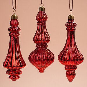 Набор стеклянных елочных игрушек Balangero 18 см красные, 3 шт, подвеска Winter Deco фото 7
