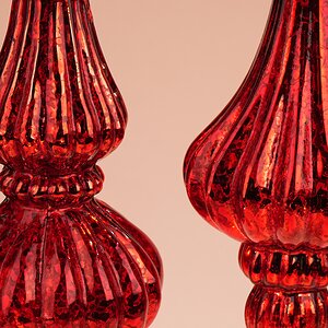 Набор стеклянных елочных игрушек Balangero 18 см красные, 3 шт, подвеска Winter Deco фото 5