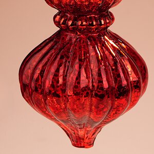 Набор стеклянных елочных игрушек Balangero 18 см красные, 3 шт, подвеска Winter Deco фото 6