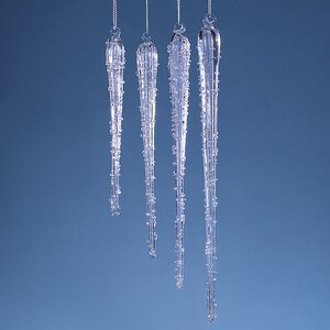 Набор стеклянных елочных игрушек Сосульки La Morra 29 см, 4 шт, подвеска Winter Deco фото 1