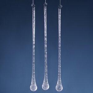 Набор стеклянных елочных игрушек Сосульки La Touille 30 см, 3 шт, подвеска Winter Deco фото 1