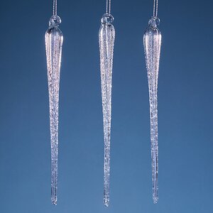 Набор стеклянных елочных игрушек Сосульки Lavarone 22 см, 3 шт, подвеска Winter Deco фото 1