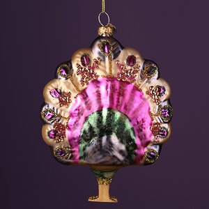 Стеклянная елочная игрушка Павлин Алмаз 12 см, подвеска Winter Deco фото 5