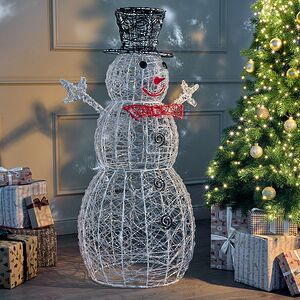 Светодиодная фигура Снеговик в черной шляпе 120 см, 240 холодных белых LED ламп, IP44 Winter Deco фото 6