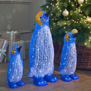 Набор светодиодных фигур Семейство Императорских Пингвинов 34-64 см, 144  холодных белых LED ламп, IP44 Winter Deco фото 3