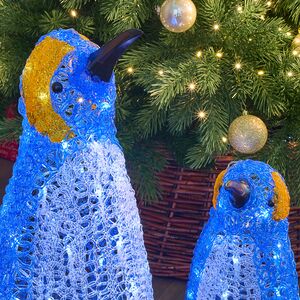 Набор светодиодных фигур Семейство Императорских Пингвинов 34-64 см, 144  холодных белых LED ламп, IP44 Winter Deco фото 2