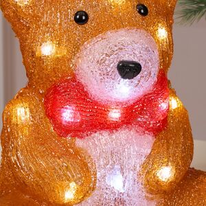 Светодиодная фигура Мишка с бантиком 25 см, 30 холодных белых LED ламп, IP44 Winter Deco фото 5