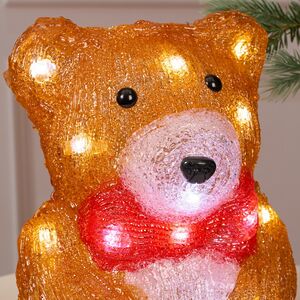 Светодиодная фигура Мишка с бантиком 25 см, 30 холодных белых LED ламп, IP44 Winter Deco фото 2