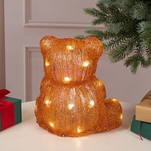 Светодиодная фигура Мишка с бантиком 25 см, 30 холодных белых LED ламп, IP44 Winter Deco фото 4