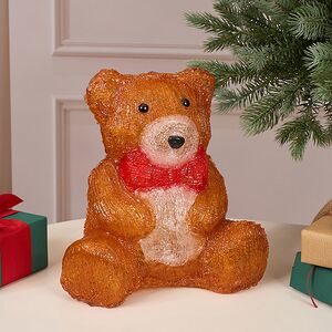 Светодиодная фигура Мишка с бантиком 25 см, 30 холодных белых LED ламп, IP44 Winter Deco фото 6
