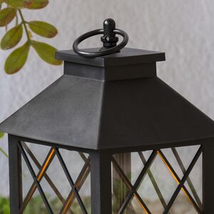 Декоративный фонарь со светодиодной свечой Cozy Evening 28*14 см черный, на батарейках, IP20 Winter Deco фото 2
