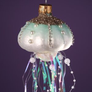 Стеклянная елочная игрушка Медуза Лейни 35 см, зеленая, подвеска Winter Deco фото 4