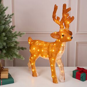 Светодиодный олень Норман 63 см, 80 теплых белых LED ламп, акрил, IP44 Winter Deco фото 1