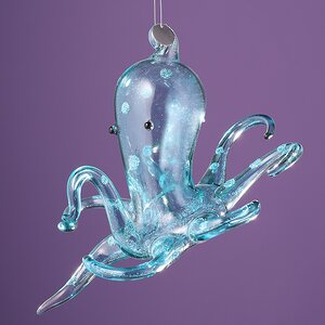 Стеклянная елочная игрушка Осьминог Кристальных Вод 12 см, подвеска Winter Deco фото 2