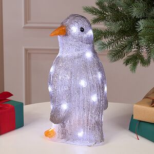 Светодиодная фигура Пингвинчик Уолтер 30 см, 30 холодных белых LED ламп, акрил, IP44 Winter Deco фото 5