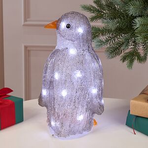 Светодиодная фигура Пингвинчик Уолтер 30 см, 30 холодных белых LED ламп, акрил, IP44 Winter Deco фото 3