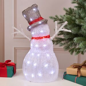 Светодиодная фигура Снеговик - Bonne Аnnee 47 см, 60 холодных белых LED ламп, акрил, IP44 Winter Deco фото 5