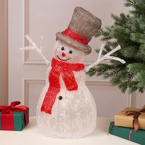 Светодиодная фигура Снеговик - Bonne Аnnee 47 см, 60 холодных белых LED ламп, акрил, IP44 Winter Deco фото 7