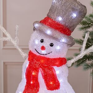 Светодиодная фигура Снеговик - Bonne Аnnee 47 см, 60 холодных белых LED ламп, акрил, IP44 Winter Deco фото 2