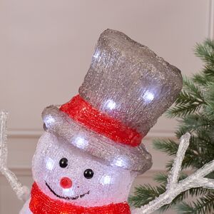 Светодиодная фигура Снеговик - Bonne Аnnee 47 см, 60 холодных белых LED ламп, акрил, IP44 Winter Deco фото 6