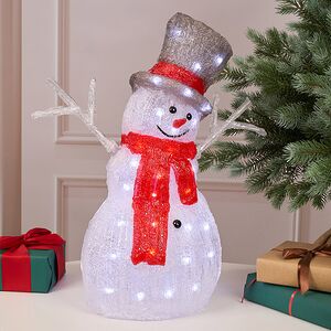 Светодиодная фигура Снеговик - Bonne Аnnee 47 см, 60 холодных белых LED ламп, акрил, IP44 Winter Deco фото 4