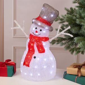 Светодиодная фигура Снеговик - Bonne Аnnee 47 см, 60 холодных белых LED ламп, акрил, IP44