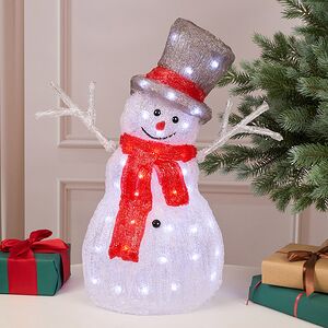 Светодиодная фигура Снеговик - Bonne Аnnee 47 см, 60 холодных белых LED ламп, акрил, IP44 Winter Deco фото 3