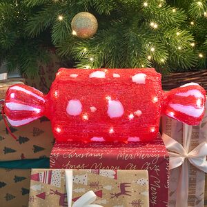 Светодиодная фигура Конфета в горошек - Bonne Аnnee 43 см, 40 холодных белых LED ламп, акрил, IP44 Winter Deco фото 4