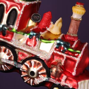 Стеклянная елочная игрушка Новогодний Паровозик 12 см, подвеска Winter Deco фото 5