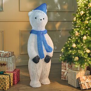 Светодиодная фигура Мишутка в синей шапочке 120 см, 240 холодных белых LED ламп, акрил, IP44 Winter Deco фото 6