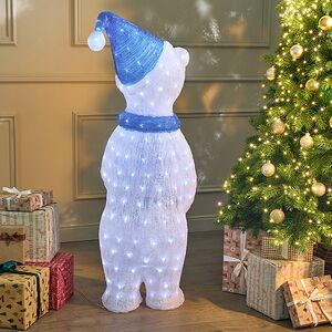 Светодиодная фигура Мишутка в синей шапочке 120 см, 240 холодных белых LED ламп, акрил, IP44 Winter Deco фото 3