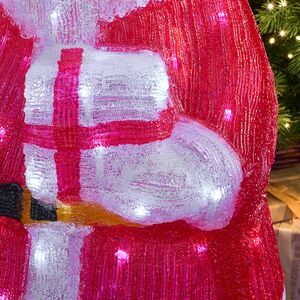 Светодиодная фигура Санта Клаус с фонарем 95 см, 160 холодных белых LED ламп, акрил, IP44 Winter Deco фото 6