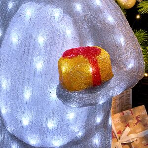 Светодиодная фигура Медведь с подарочком 90 см, 160 белых LED ламп, акрил, IP44 Winter Deco фото 6