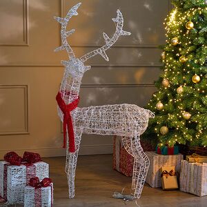 Светодиодный Олень - Sciarpa Rossa 130 см, 160 холодных белых LED ламп, акрил, IP44 Winter Deco фото 7