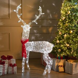 Светодиодный Олень - Sciarpa Rossa 130 см, 160 холодных белых LED ламп, акрил, IP44 Winter Deco фото 4