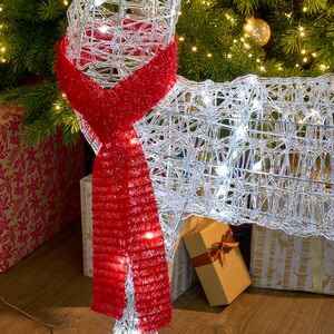 Светодиодный Олень - Sciarpa Rossa 130 см, 160 холодных белых LED ламп, акрил, IP44 Winter Deco фото 2