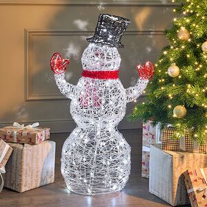 Светодиодная фигура Снеговик - Sciarpa Rossa 85 см, 160 холодных белых LED ламп, акрил, IP44 Winter Deco фото 5
