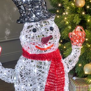 Светодиодная фигура Снеговик - Sciarpa Rossa 85 см, 160 холодных белых LED ламп, акрил, IP44 Winter Deco фото 2
