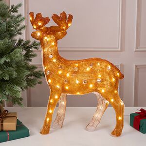 Светодиодный Олень Малыш Бакли 63 см, 80 теплых белых LED ламп, акрил, IP44, уцененный Winter Deco фото 5
