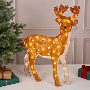 Светодиодный Олень Малыш Бакли 63 см, 80 теплых белых LED ламп, акрил, IP44, уцененный Winter Deco фото 1