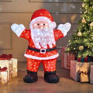 Светодиодная фигура Санта Клаус - Bonne Annee 89 см, 300 холодных белых LED ламп, акрил, IP44